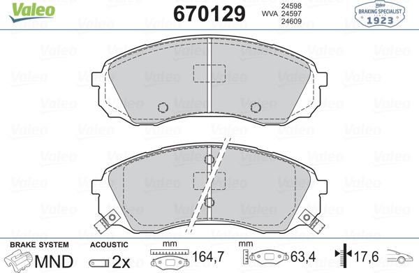 Valeo 670129 - Jarrupala, levyjarru inparts.fi