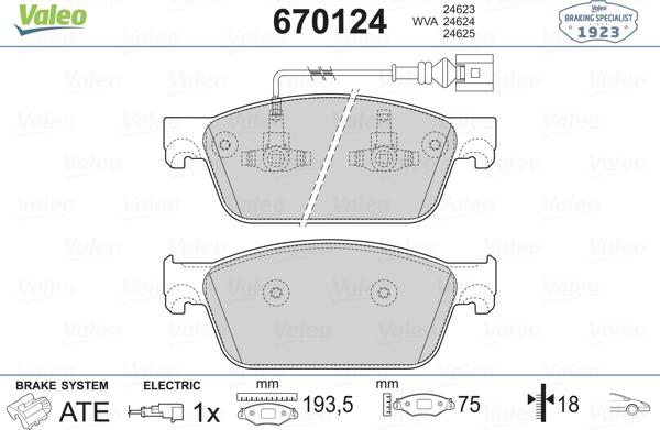 Valeo 670124 - Jarrupala, levyjarru inparts.fi