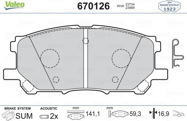 Valeo 670126 - Jarrupala, levyjarru inparts.fi