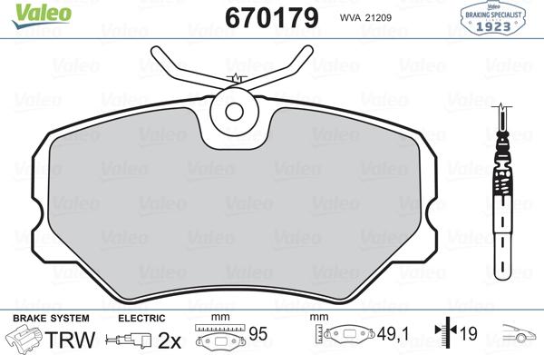 Valeo 670179 - Jarrupala, levyjarru inparts.fi