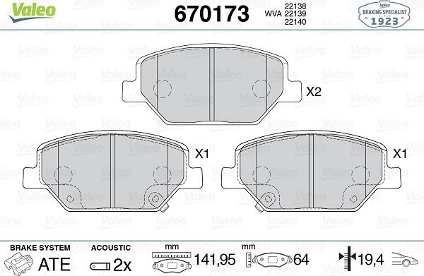 Valeo 670173 - Jarrupala, levyjarru inparts.fi