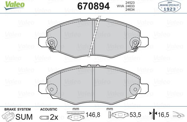 Valeo 670894 - Jarrupala, levyjarru inparts.fi