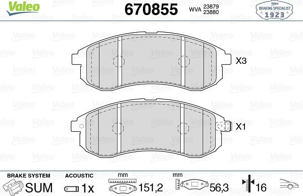 Valeo 670855 - Jarrupala, levyjarru inparts.fi