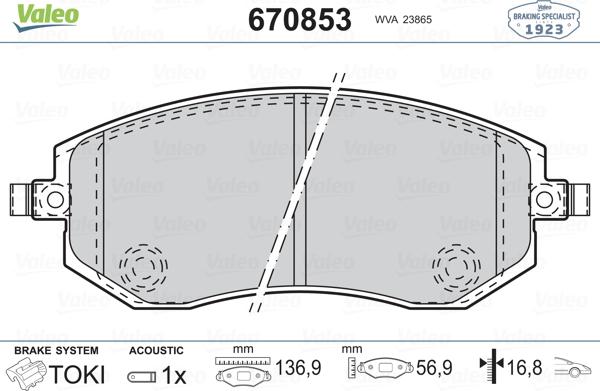 Valeo 670853 - Jarrupala, levyjarru inparts.fi