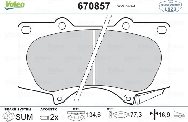 Valeo 670857 - Jarrupala, levyjarru inparts.fi