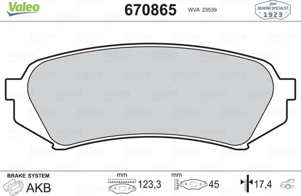 Valeo 670865 - Jarrupala, levyjarru inparts.fi