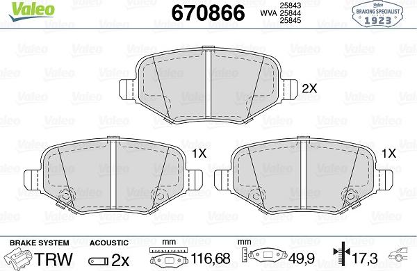 Valeo 670866 - Jarrupala, levyjarru inparts.fi