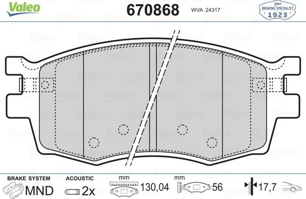 Valeo 670868 - Jarrupala, levyjarru inparts.fi