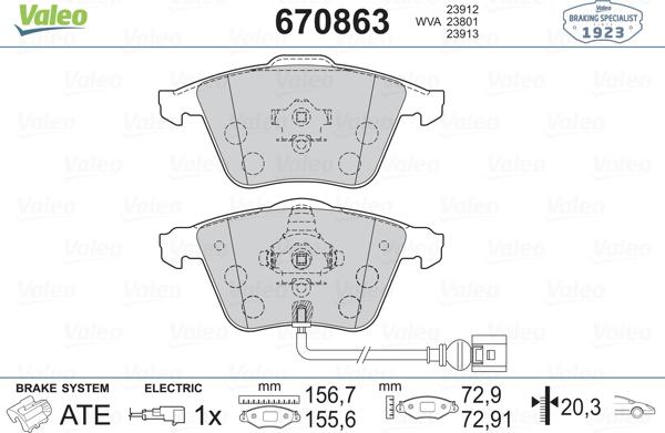 Valeo 670863 - Jarrupala, levyjarru inparts.fi