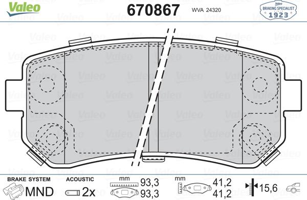 Valeo 670867 - Jarrupala, levyjarru inparts.fi