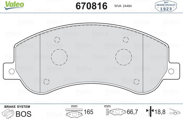 Valeo 670816 - Jarrupala, levyjarru inparts.fi