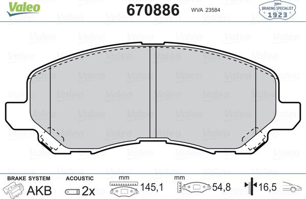 Valeo 670886 - Jarrupala, levyjarru inparts.fi