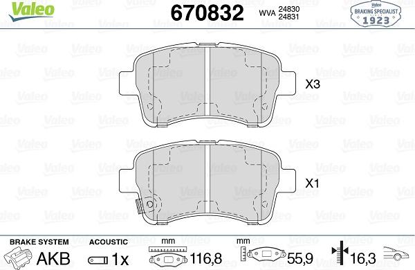 Valeo 670832 - Jarrupala, levyjarru inparts.fi