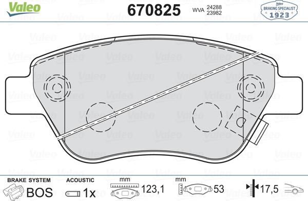 Valeo 670825 - Jarrupala, levyjarru inparts.fi