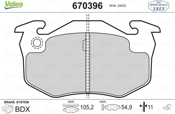 Valeo 670396 - Jarrupala, levyjarru inparts.fi