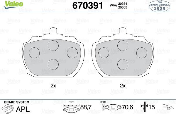 Valeo 670391 - Jarrupala, levyjarru inparts.fi