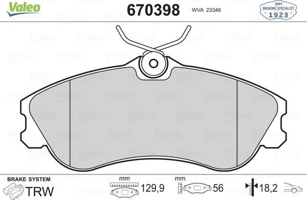 Valeo 670398 - Jarrupala, levyjarru inparts.fi