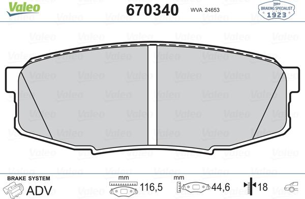 Valeo 670340 - Jarrupala, levyjarru inparts.fi