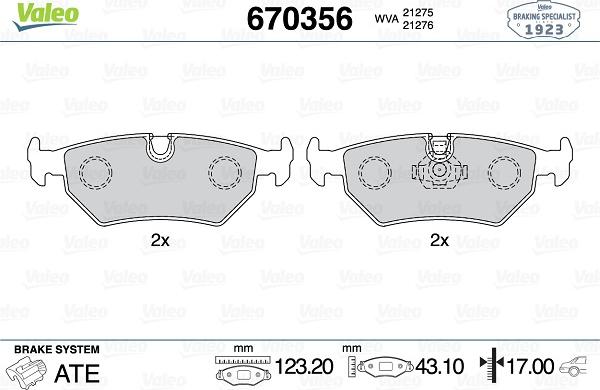 Valeo 670356 - Jarrupala, levyjarru inparts.fi