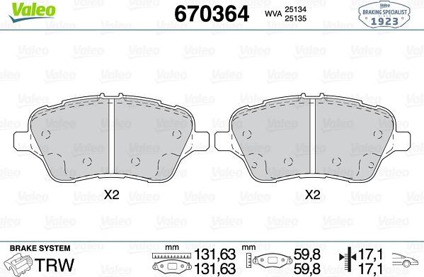 Valeo 670364 - Jarrupala, levyjarru inparts.fi