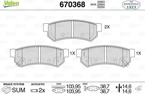 Valeo 670368 - Jarrupala, levyjarru inparts.fi