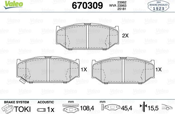 Valeo 670309 - Jarrupala, levyjarru inparts.fi