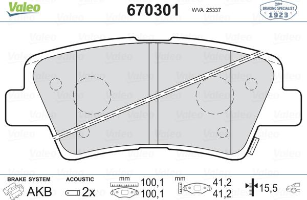 Valeo 670301 - Jarrupala, levyjarru inparts.fi