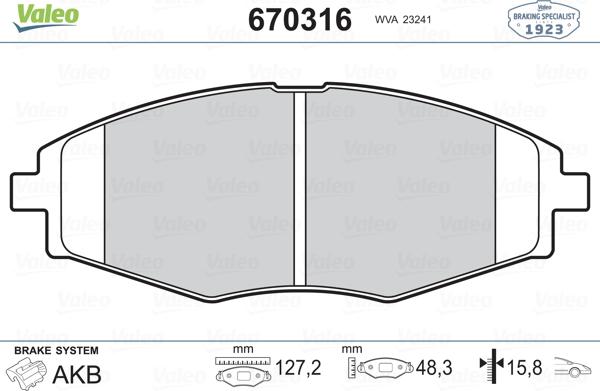 Valeo 670316 - Jarrupala, levyjarru inparts.fi