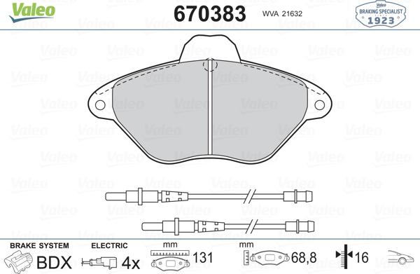 Valeo 670383 - Jarrupala, levyjarru inparts.fi