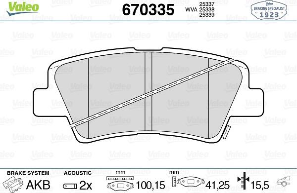 Valeo 670335 - Jarrupala, levyjarru inparts.fi