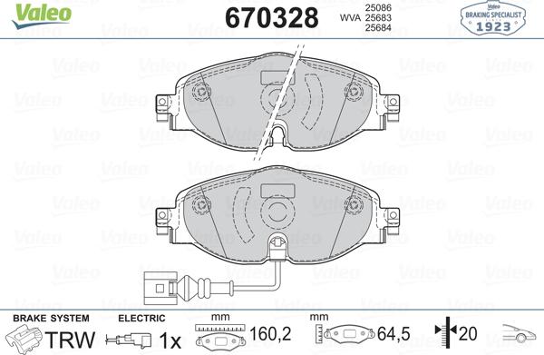 Valeo 670328 - Jarrupala, levyjarru inparts.fi