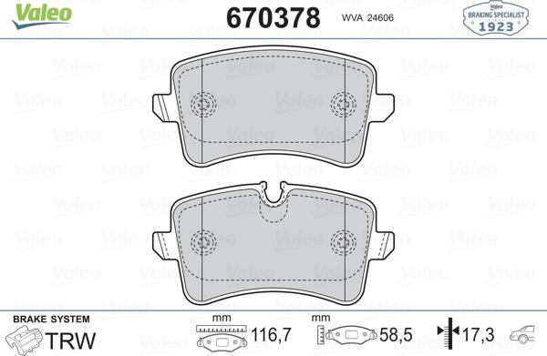 Valeo 670378 - Jarrupala, levyjarru inparts.fi