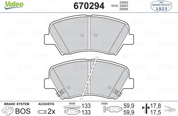 Valeo 670294 - Jarrupala, levyjarru inparts.fi