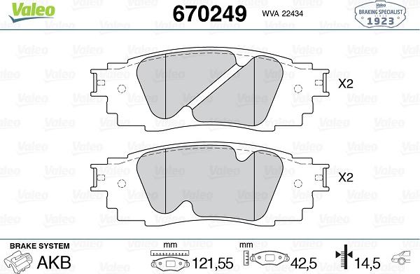 Valeo 670249 - Jarrupala, levyjarru inparts.fi