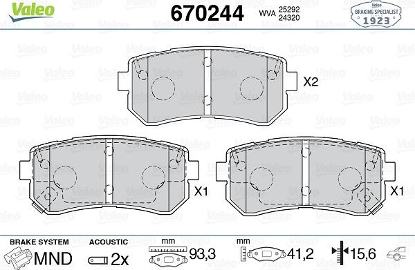 Valeo 670244 - Jarrupala, levyjarru inparts.fi