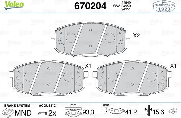 Valeo 670204 - Jarrupala, levyjarru inparts.fi