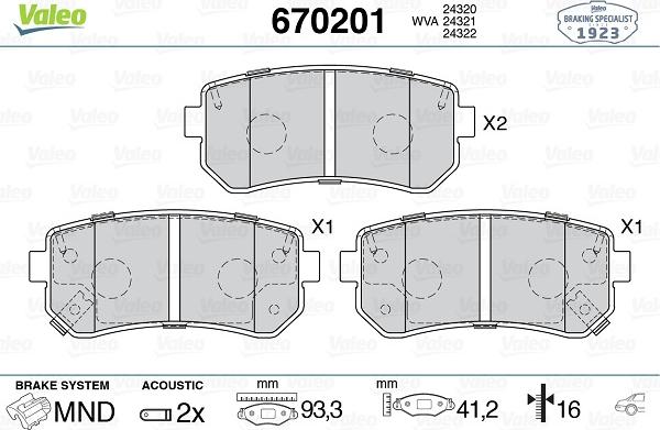 Valeo 670201 - Jarrupala, levyjarru inparts.fi