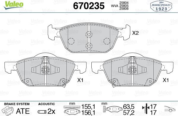 Valeo 670235 - Jarrupala, levyjarru inparts.fi