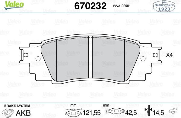 Valeo 670232 - Jarrupala, levyjarru inparts.fi