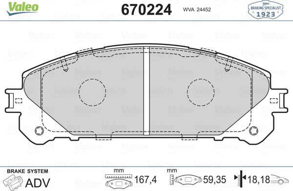 Valeo 670224 - Jarrupala, levyjarru inparts.fi