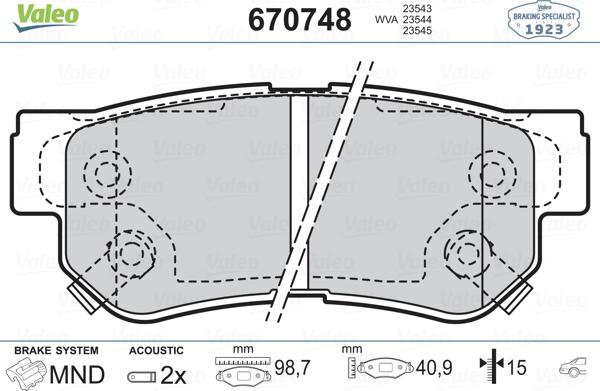 Valeo 670748 - Jarrupala, levyjarru inparts.fi