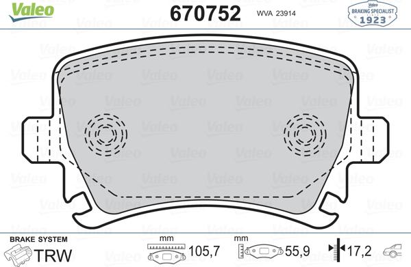 Valeo 670752 - Jarrupala, levyjarru inparts.fi