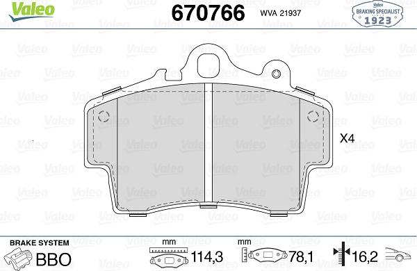 Valeo 670766 - Jarrupala, levyjarru inparts.fi