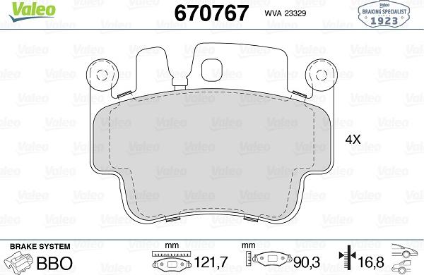 Valeo 670767 - Jarrupala, levyjarru inparts.fi