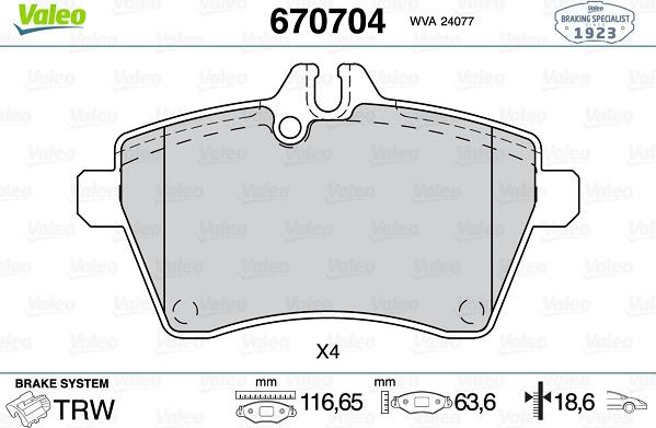 Valeo 670704 - Jarrupala, levyjarru inparts.fi