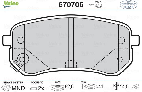 Valeo 670706 - Jarrupala, levyjarru inparts.fi