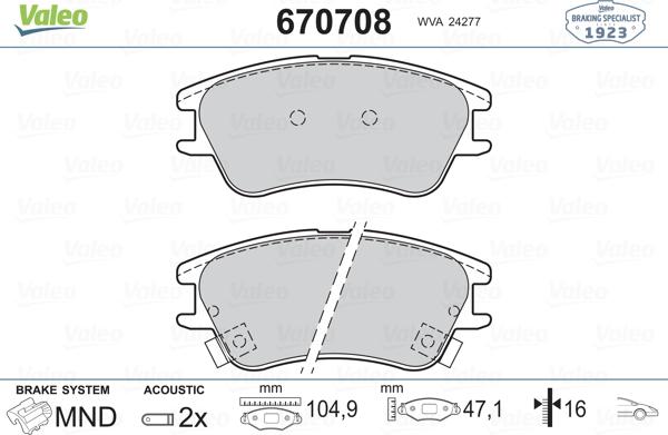 Valeo 670708 - Jarrupala, levyjarru inparts.fi