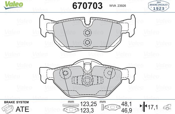 Valeo 670703 - Jarrupala, levyjarru inparts.fi