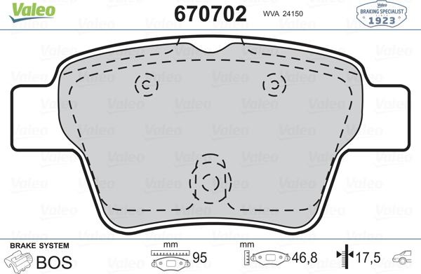 Valeo 670702 - Jarrupala, levyjarru inparts.fi