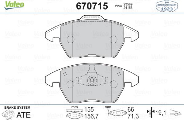 Valeo 670715 - Jarrupala, levyjarru inparts.fi